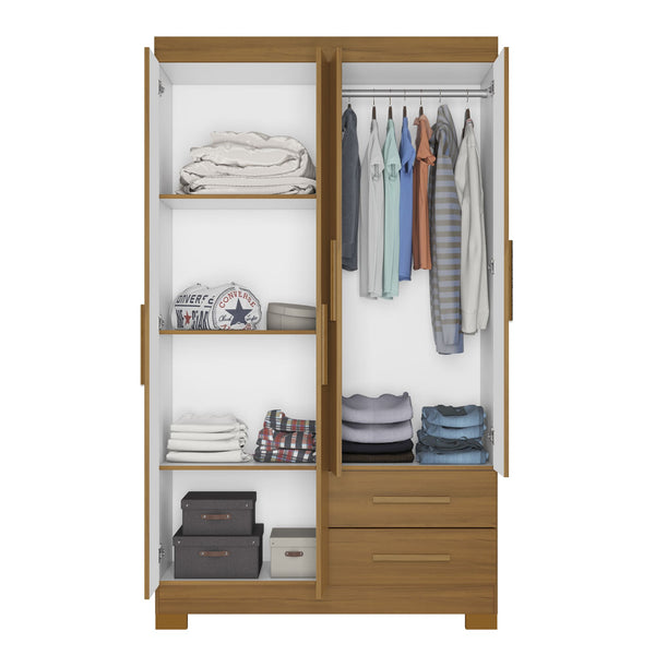 Closet Lucca 4 Puertas 2 Cajones Café