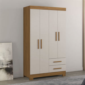 Closet Lucca 4 Puertas 2 Cajones Café/Off white