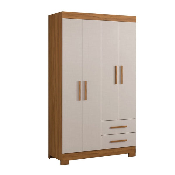 Closet Lucca 4 Puertas 2 Cajones Café/Off white