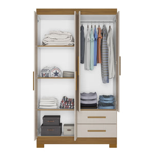 Closet Lucca 4 Puertas 2 Cajones Café/Off white