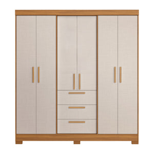 Closet Mara 6 Puertas 3 Cajones Off white/Café