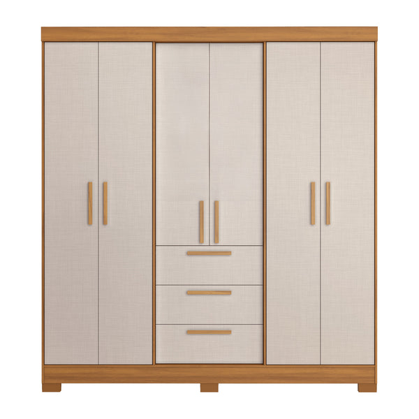 Closet Mara 6 Puertas 3 Cajones Off white/Café
