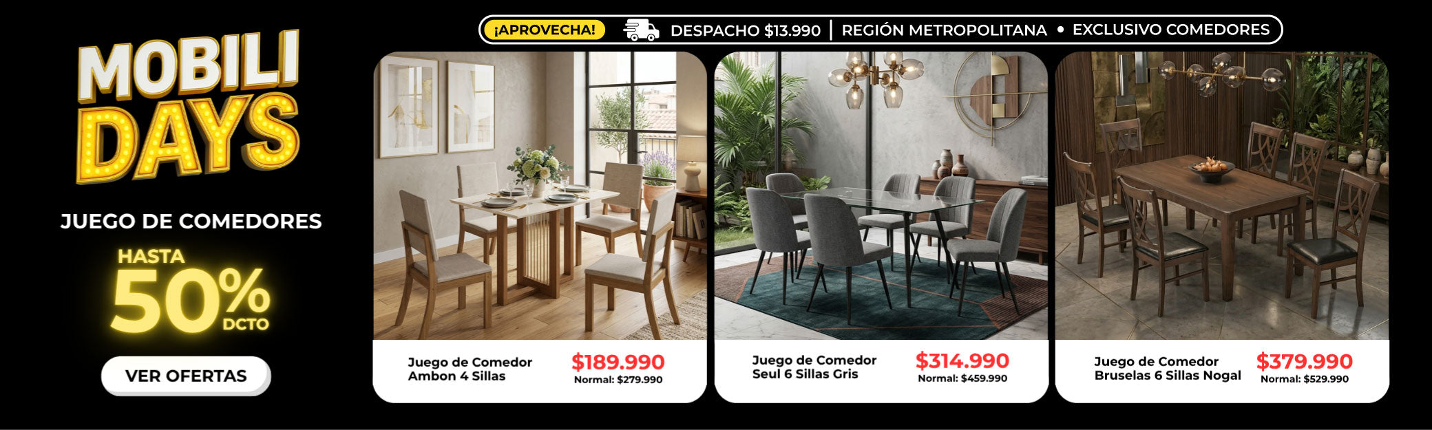 JUEGOS DE COMEDOR EN OFERTA